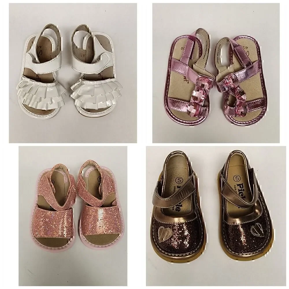 Squeaky Feet/Lanie Cakes Little Girls Sandals Size 4/5 Lots of 4